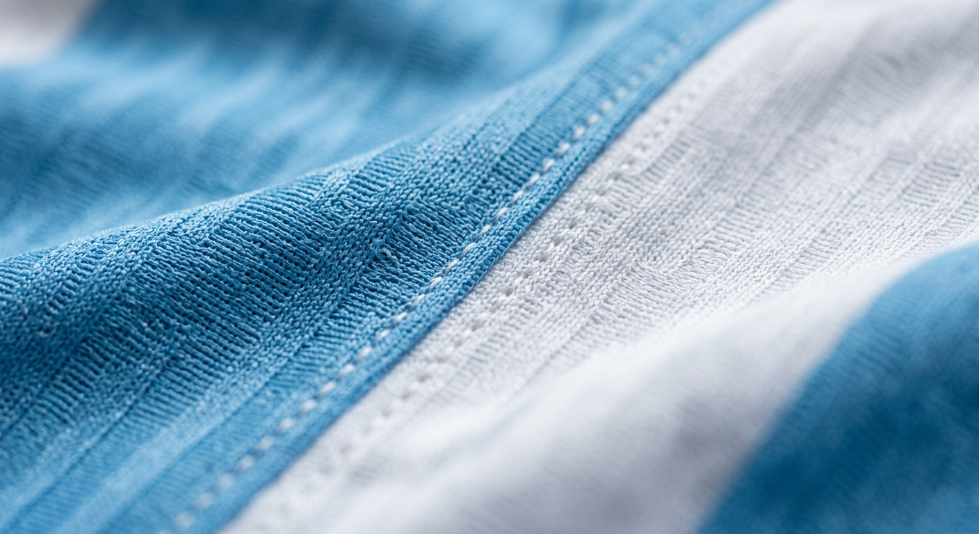 Detalhe do tecido jacquard da nova camisa do Grêmio
